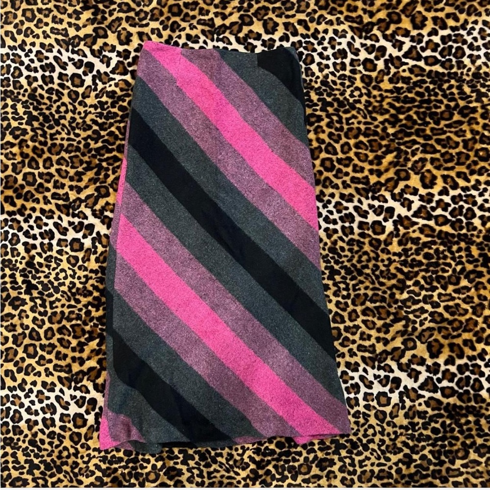 Striped Pink and Gray Women's Skirt